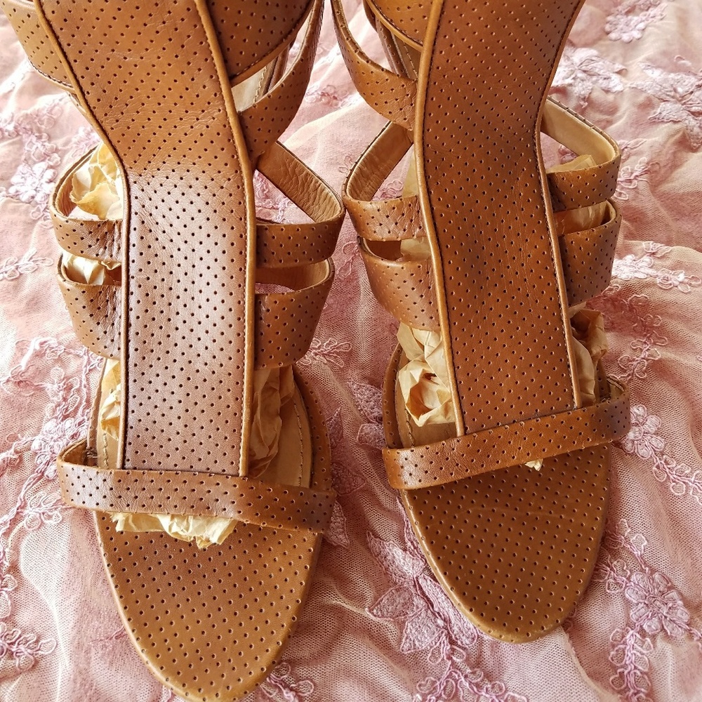 Givenchy Toffee Brown Cage Gladiator Heels 9 1/2